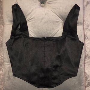 Black Satin Corset top